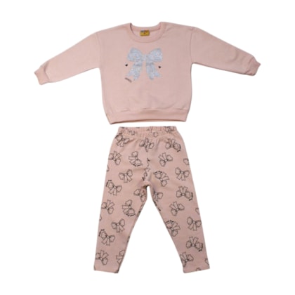 Conjunto Longo Blusão e Legging Estampada Laços 26153 - Rollu