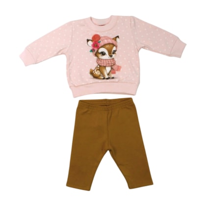 Conjunto Longo Blusão Estampa Bambi e Legging 1001513 - Kyly
