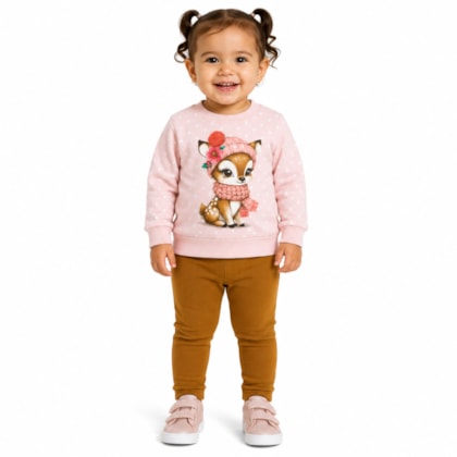 Conjunto Longo Blusão Estampa Bambi e Legging 1001513 - Kyly