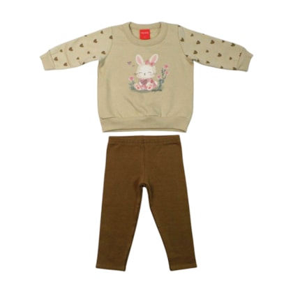 Conjunto Longo Blusão Estampa Coelha e Legging 60221 - Kely Kety