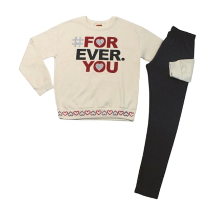 Conjunto Longo Blusão Estampa Forever e Legging 1001556 - Kyly
