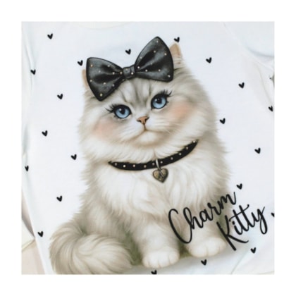 Conjunto Longo Blusão Estampa Gato e Legging A8153 - Alakazoo