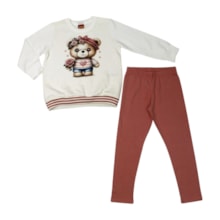 Conjunto Longo Blusão Estampa Ursa e Legging 1001534 - Kyly
