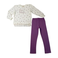 Conjunto Longo Blusão Estampado Flores e Legging 37339 - Angerô