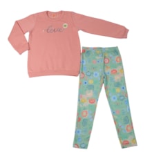 Conjunto Longo Blusão Love Bordado Lantejoulas e Legging 60610 - Kely Kety