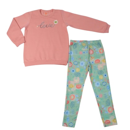 Conjunto Longo Blusão Love Bordado Lantejoulas e Legging 60610 - Kely Kety