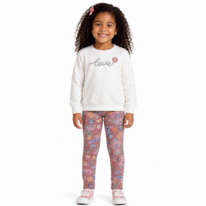 Conjunto Longo Blusão Love Bordado Lantejoulas e Legging 60610 - Kely Kety