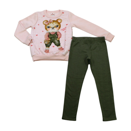 Conjunto Longo Blusão Moletom Matelassê Ursa e Legging 55408 - Brandili      