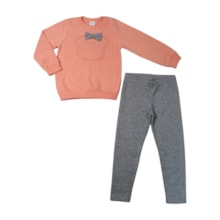 Conjunto Longo Blusão Urso e Legging Jacquard A8156 - Alakazoo