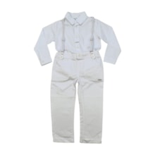 Conjunto Longo Camisa e Calça com Suspensório 283374 - Aconchego do Bebê