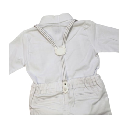 Conjunto Longo Camisa e Calça com Suspensório 283374 - Aconchego do Bebê
