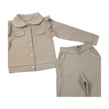 Conjunto Longo Casaco com Renda e Calça Pantalona 37323 - Angerô