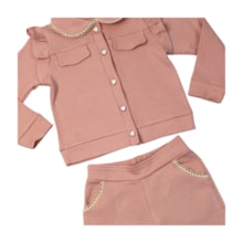 Conjunto Longo Casaco com Renda e Calça Pantalona 37323 - Angerô