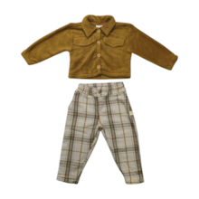 Conjunto Longo Casaco em Pêlo e Calça Xadrez - 1460 - Le Petit