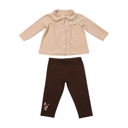 Conjunto Longo Casaco Soft Laço e Legging 37338 - Angerô