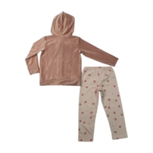 Conjunto Longo Casaco Veludo Aplique Flor e Legging 37319 - Angerô