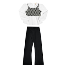 Conjunto Longo Feminino 3 Peças Xadrez 37050 - Angerô 