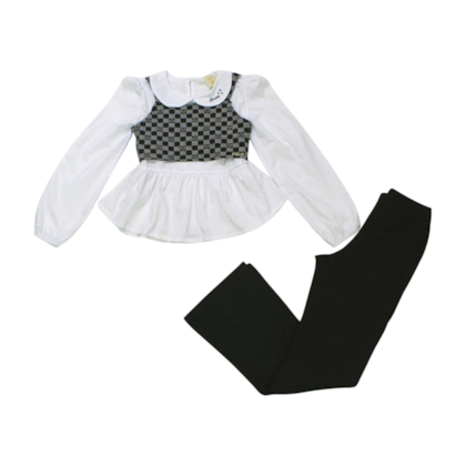 Conjunto Longo Feminino 3 Peças Xadrez 37050 - Angerô 
