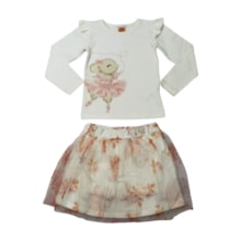 Conjunto Longo Feminino Blusa Bailarina e Saia Tule 9768 - Time kids