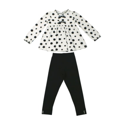 Conjunto Longo Feminino Blusa Bolas e Legging Lisa 2001493 - Milon