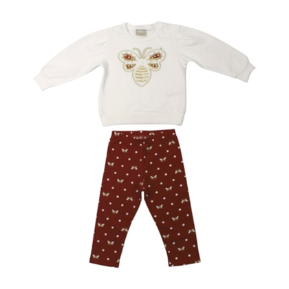 Conjunto Longo Feminino Blusa Borboleta e Legging 2001495 - Milon