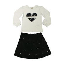 Conjunto Longo Feminino Blusa Bordada e Saia em Pêlo 2001501 - Milon