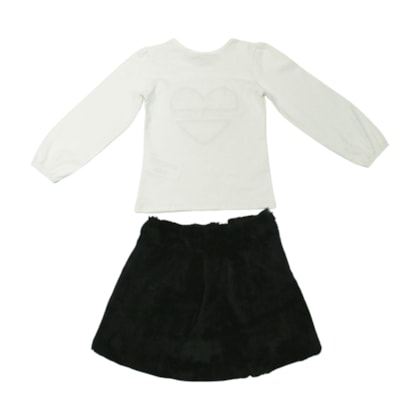 Conjunto Longo Feminino Blusa Bordada e Saia em Pêlo 2001501 - Milon