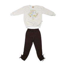 Conjunto Longo Feminino Blusa Buquê e Legging 9606 - Livy