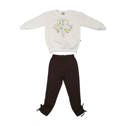 Conjunto Longo Feminino Blusa Buquê e Legging 9606 - Livy