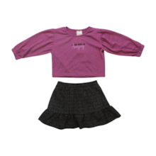Conjunto Longo Feminino Blusa com Brilho e Saia  35092  Tamanho 2 - Le Petit 