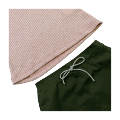 Conjunto Longo Feminino Blusa com Brilho e Shorts Saia 7793 - Pokotinha 