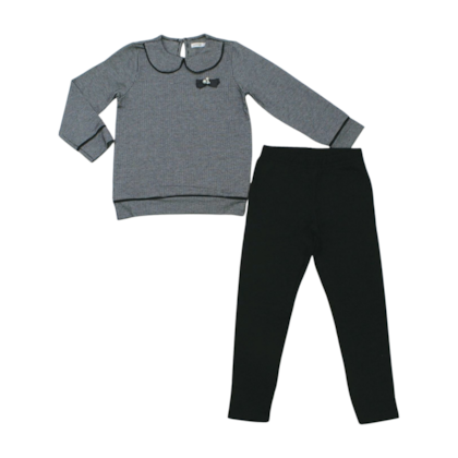 Conjunto Longo Feminino Blusa com Laço e Legging 65288 - Alakazoo 