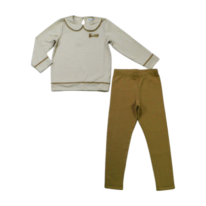 Conjunto Longo Feminino Blusa com Laço e Legging 65288 - Alakazoo 