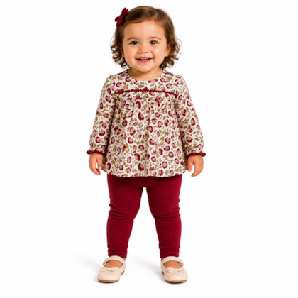 Conjunto Longo Feminino Blusa Com Picueta e Legging 2001490 - Milon