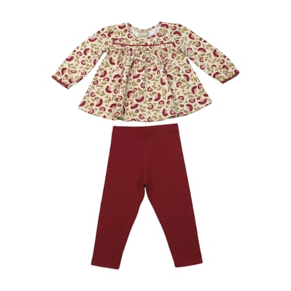 Conjunto Longo Feminino Blusa Com Picueta e Legging 2001490 - Milon