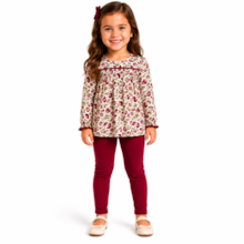Conjunto Longo Feminino Blusa Com Picueta e Legging 2001490 - Milon