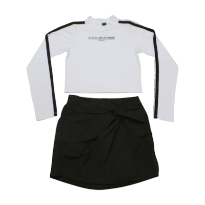 Conjunto Longo Feminino Blusa e Saia 2557 - Itgirl
