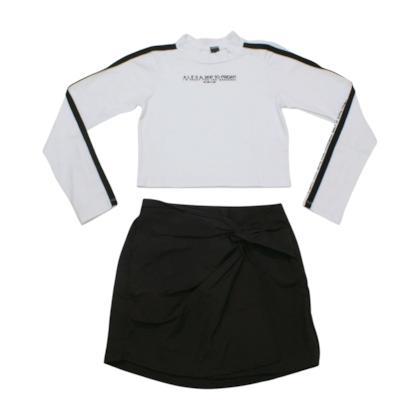 Conjunto Longo Feminino Blusa e Saia 2557 - Itgirl