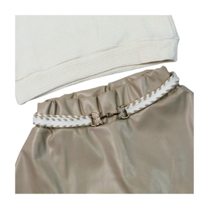 Conjunto Longo Feminino Blusa e Saia Corino 2222 - Carol e Dani