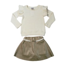 Conjunto Longo Feminino Blusa e Saia Corino 2222 - Carol e Dani