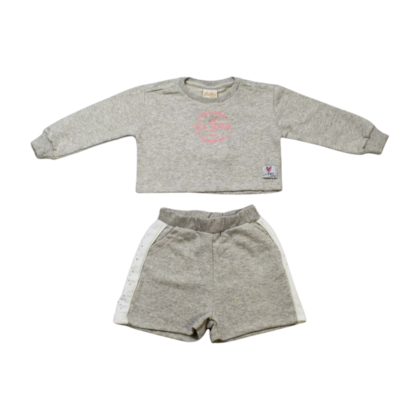 Conjunto Longo Feminino Blusa e Shorts em Moletom - 1523  - Le Petit 