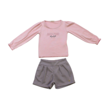 Conjunto Longo Feminino Blusa e Shorts Xadrez 11787 - Tiny Joy 