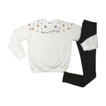 Conjunto Longo Feminino Blusa Estampa Believer e Legging 43888 - Boca Grande
