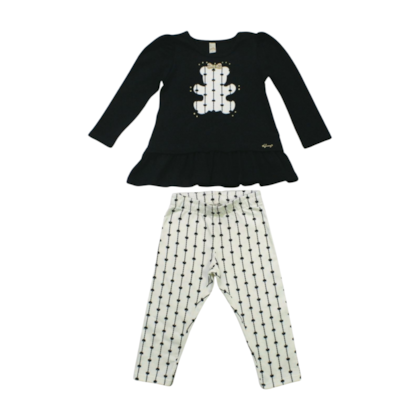 Conjunto Longo Feminino Blusa Estampa Uso e Legging 21598 - Glinny 