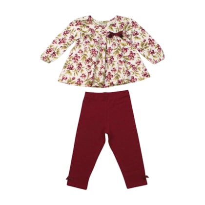 Conjunto Longo Feminino Blusa Estampada e Legging 2000759 - Milon