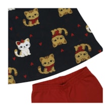 Conjunto Longo Feminino Blusa Estampada Gatinhos e Legging 1001505 - Kyly