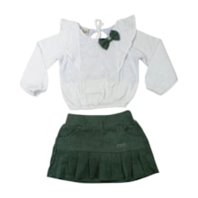 Conjunto Longo Feminino Blusa Lesi e Saia Cotelê 2221 - Carol e Dani