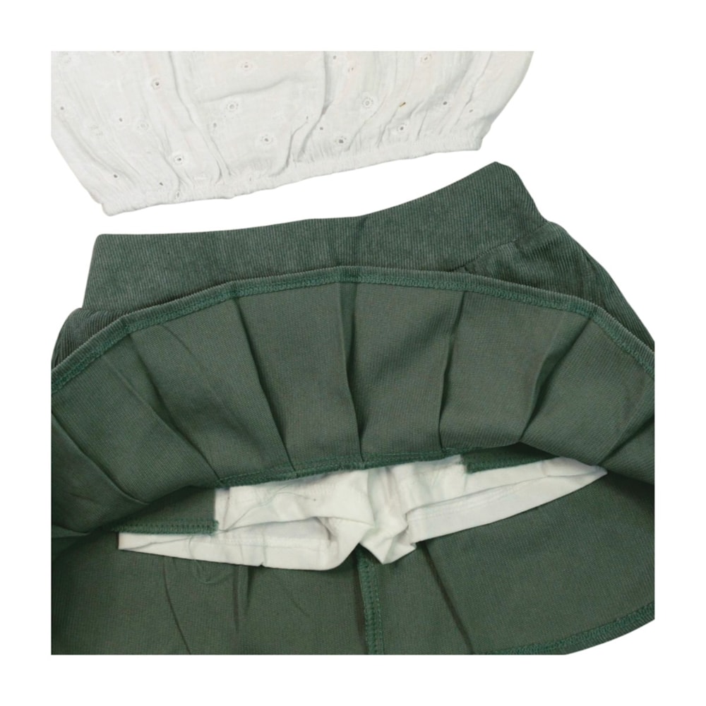 Conjunto Longo Feminino Blusa Lesi e Saia Cotelê 2221 - Carol e Dani