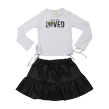 Conjunto Longo Feminino Blusa Loved e Saia Courinho  - 1525 - Le Petit 