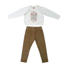 Conjunto Longo Feminino Blusa Lovely e Legging em Cotelê 9782 - Time kids